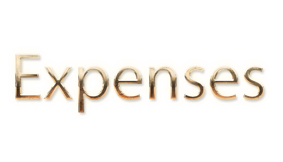 WORD EXPENSES gold text typography PNG images free